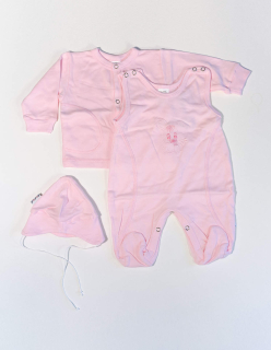 Novorozenecký komplet Zajíček - Růžová